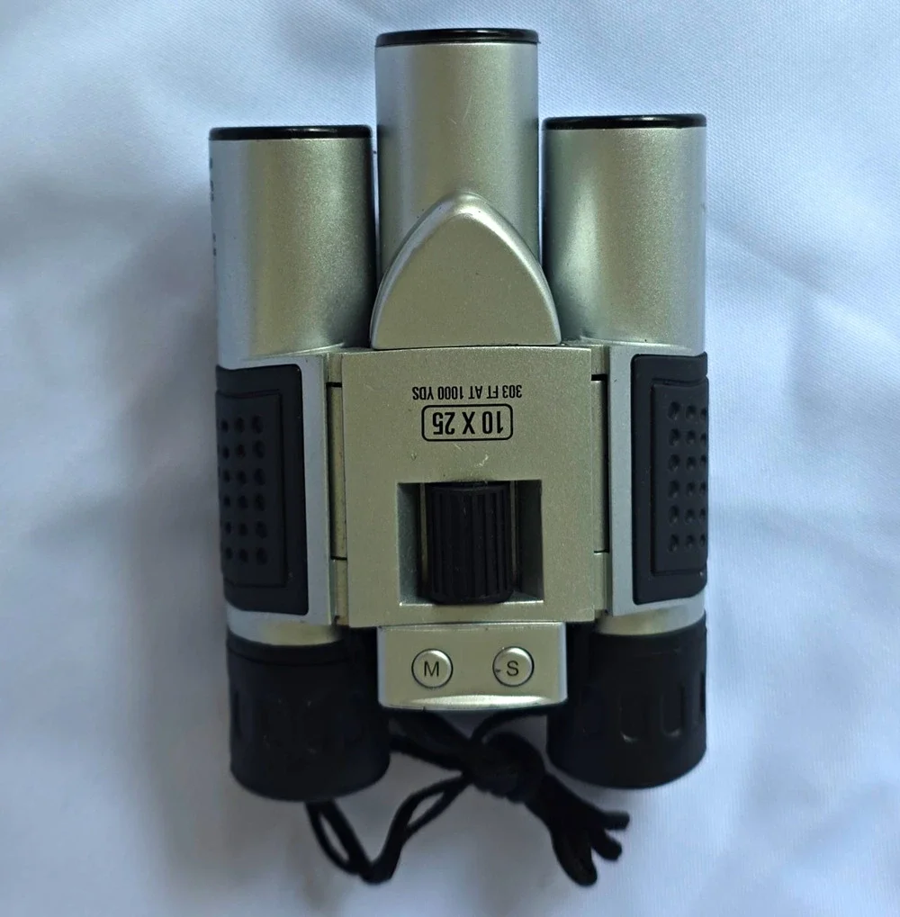 Vivitar 10x25 Compact Roof Prism Coated Binoculars Silver/Black VIV-CS-1025